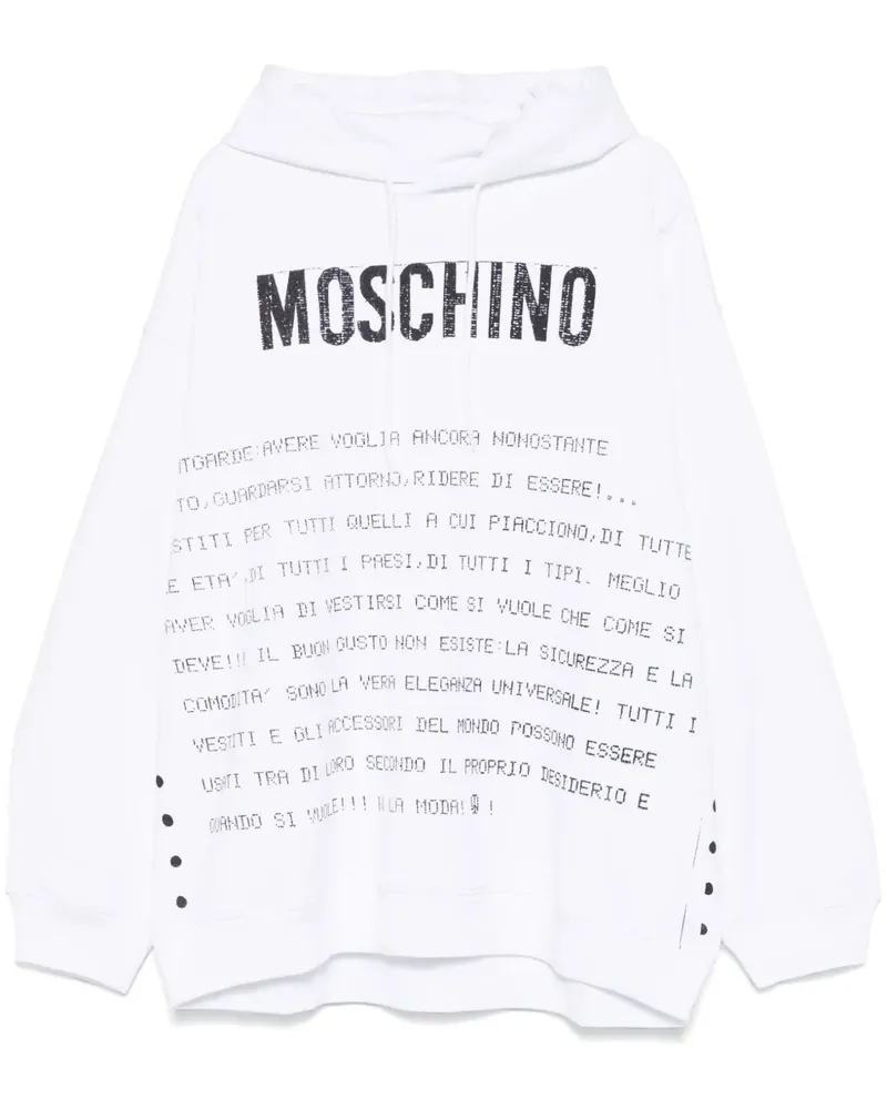 Moschino Archive Message Hoodie - Weiß Weiß