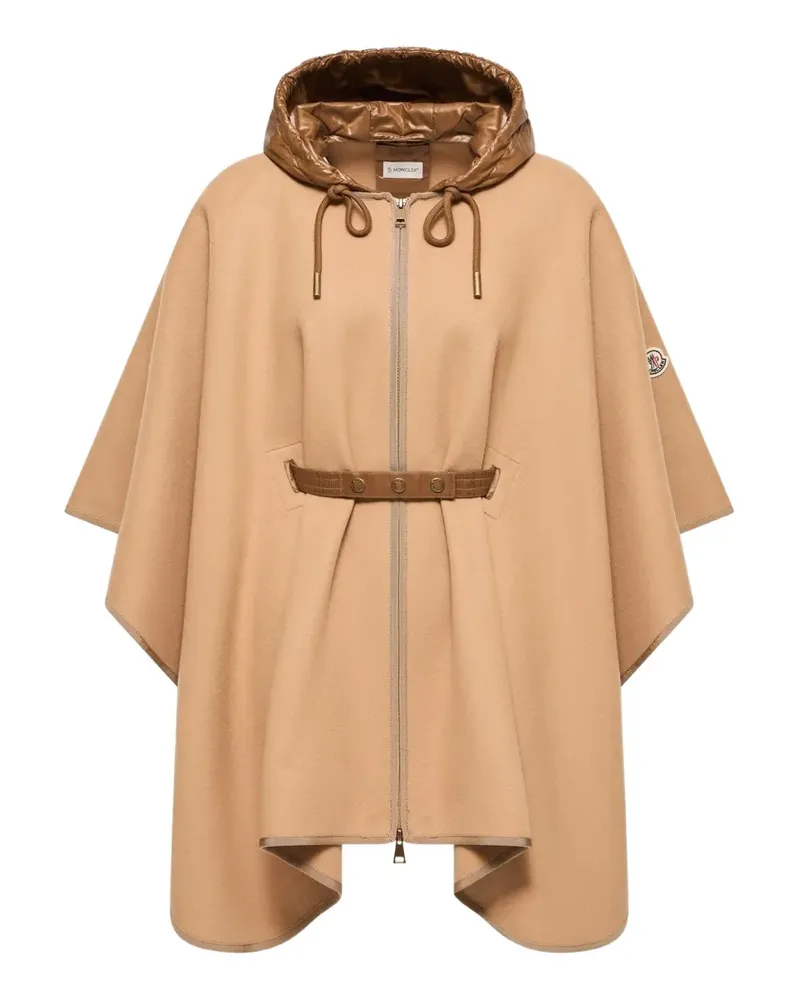 Moncler Kapuzen-Cape mit Gürtel - Nude Nude