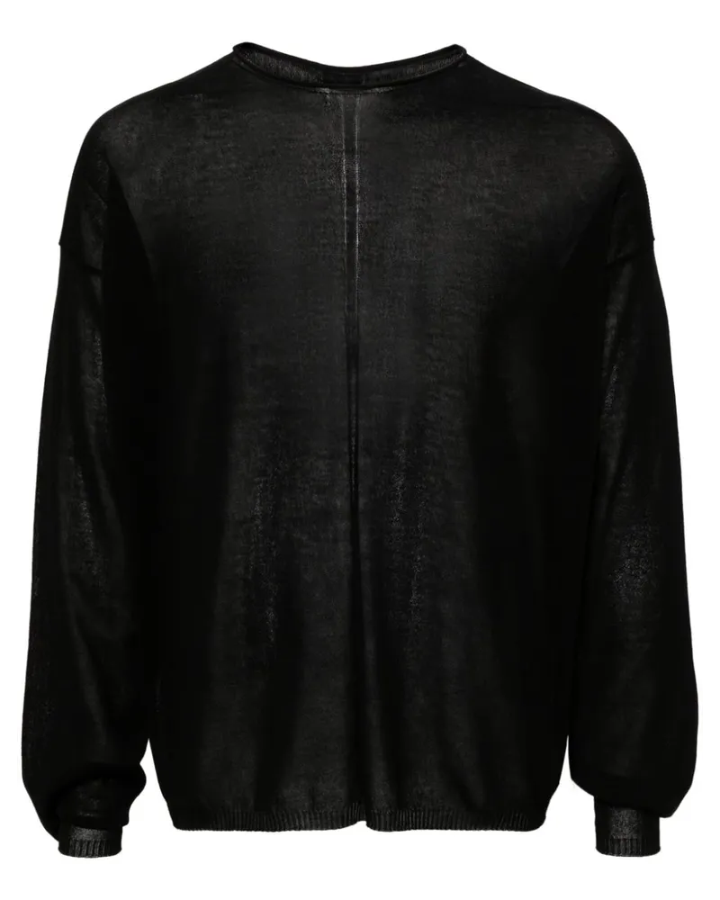 Rick Owens Semi-transparentes Sweatshirt Schwarz