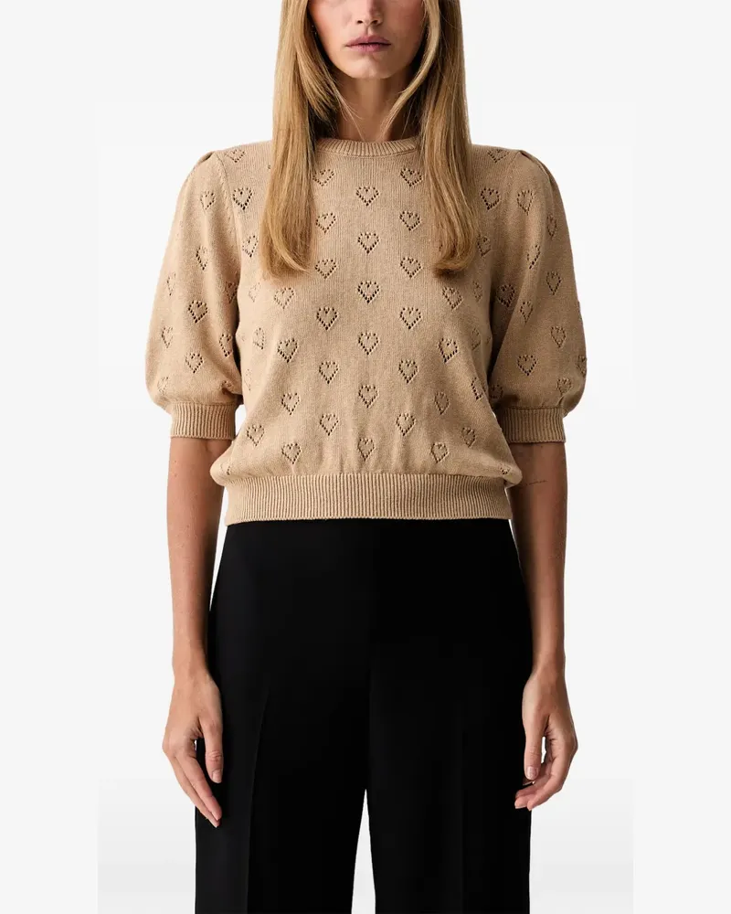 Twin-Set Pullover mit Herzmuster - Nude Nude