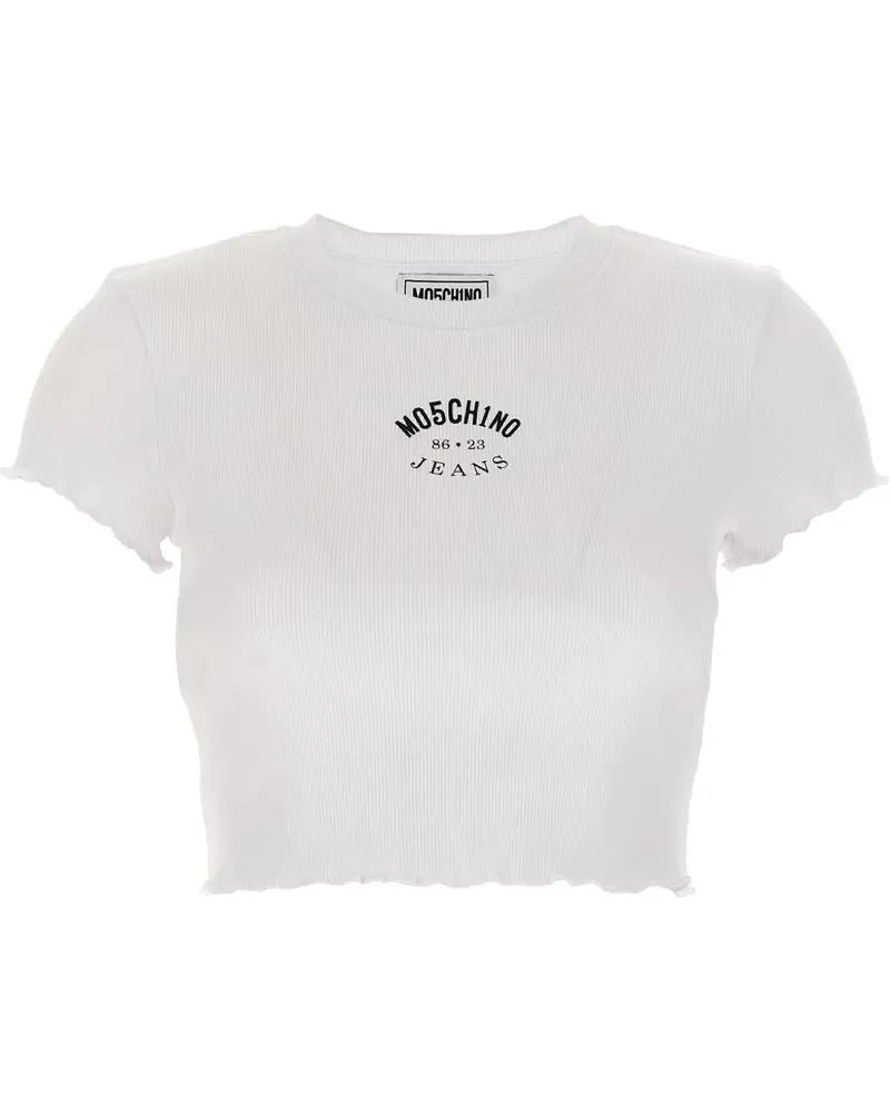 Moschino T-Shirt mit Logo-Stickerei - Weiß Weiß