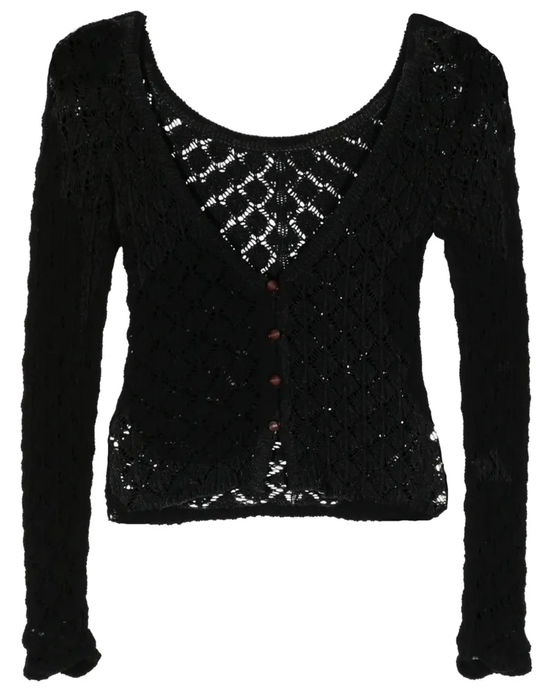 Muller of Yoshiokubo Gehäkelter Cardigan - Schwarz Schwarz