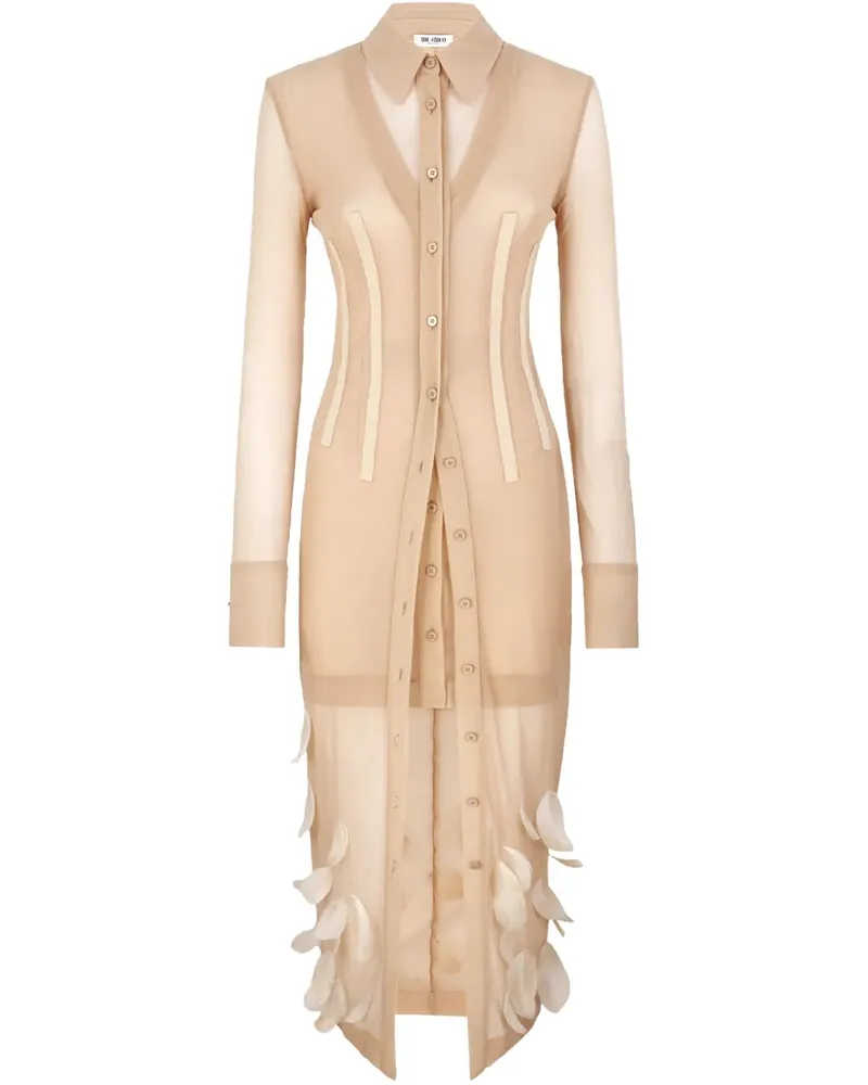ATTICO Kleid mit langen Ärmeln - Nude Nude