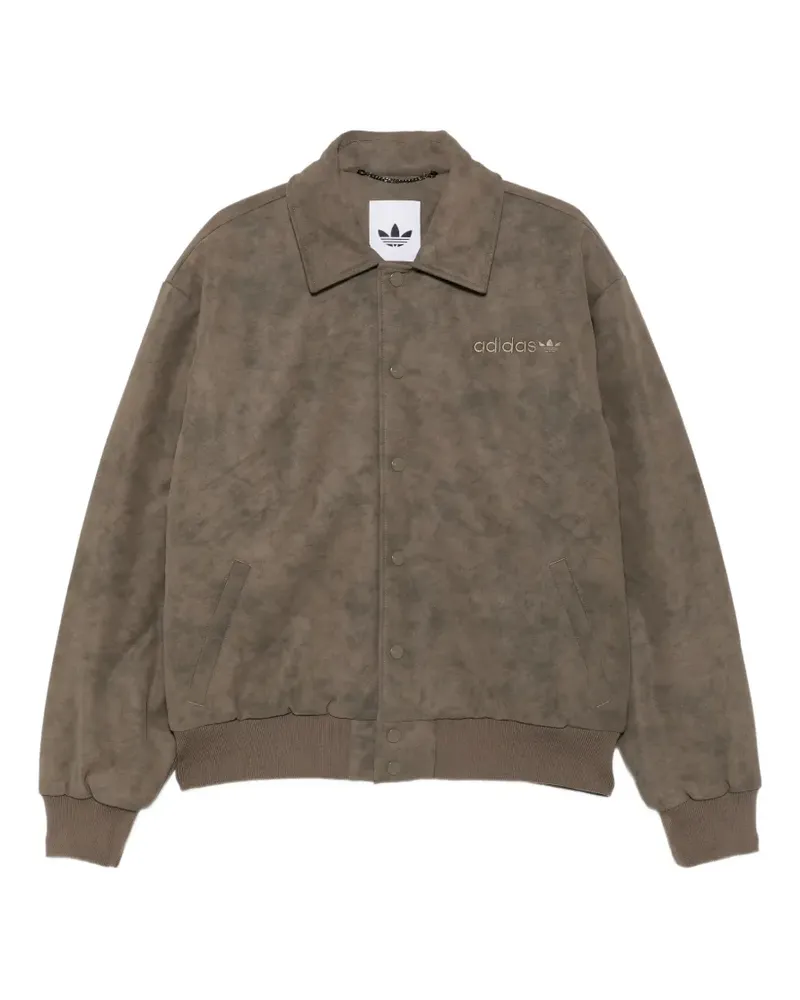 adidas Munich 93 Pleather logo-embroidered bomber jacket - Grau Grau