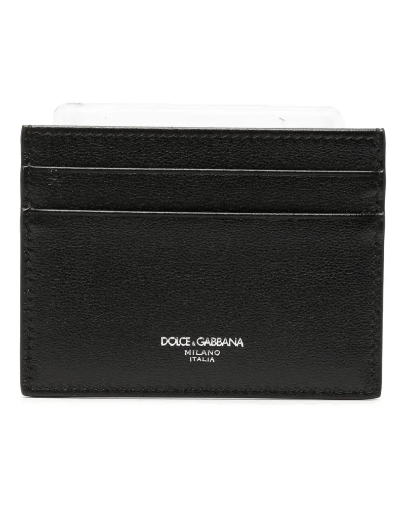 Dolce & Gabbana logo-print leather cardholder - Schwarz Schwarz