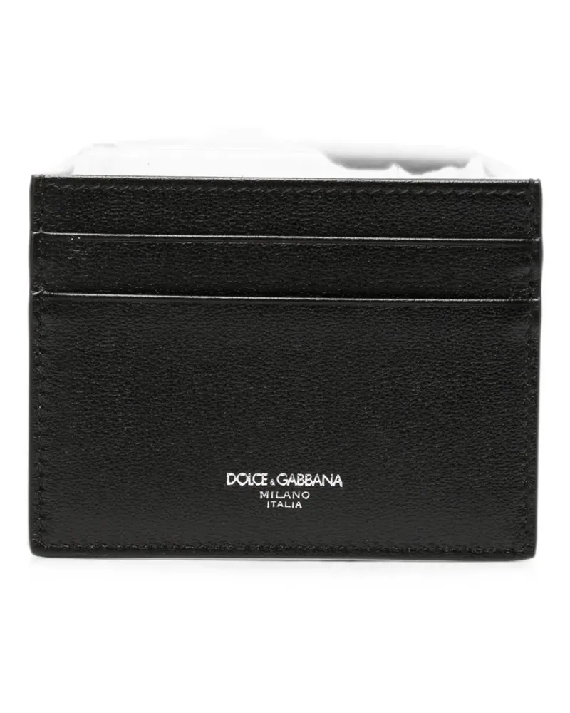 Dolce & Gabbana logo-print leather cardholder - Schwarz Schwarz