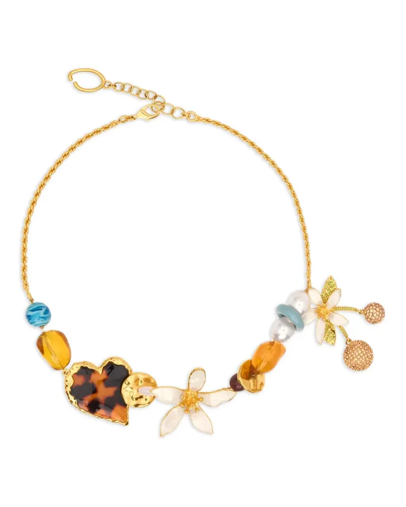 Oscar de la Renta Orange Blossom charm necklace - Gold Gold