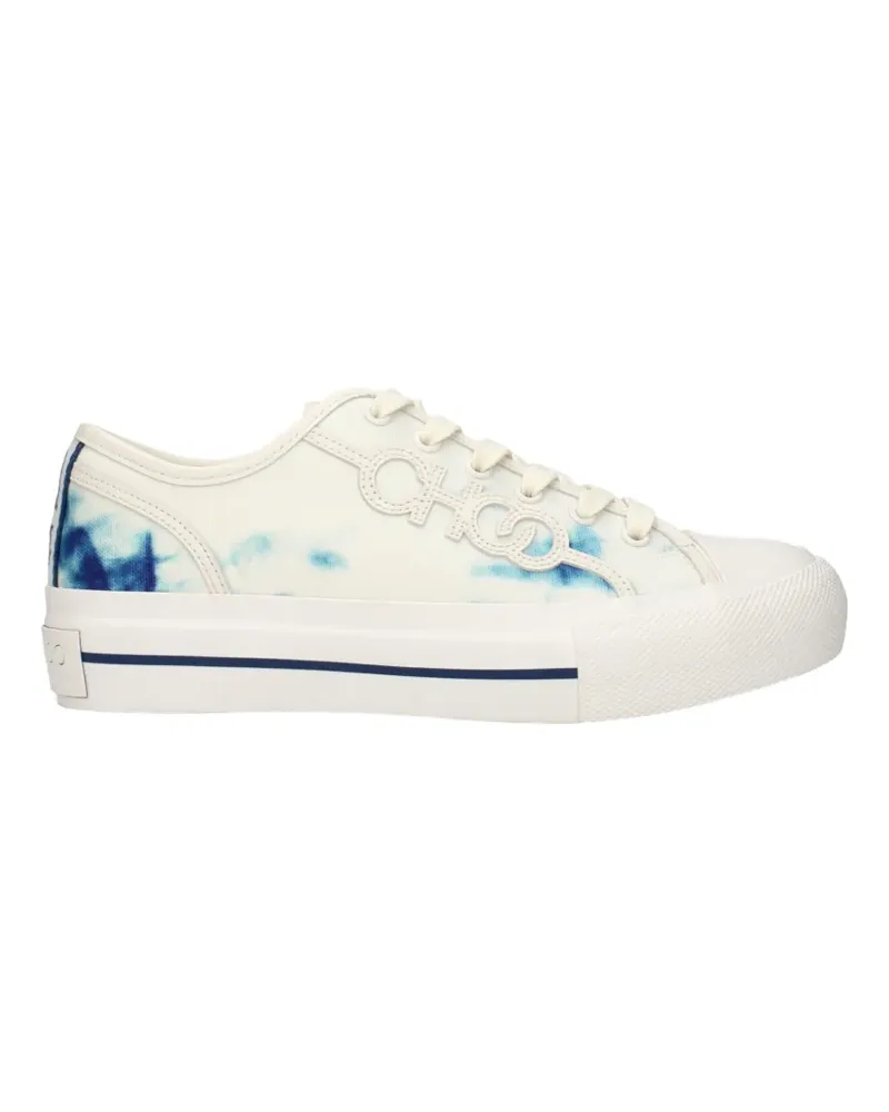 Jimmy Choo tie-dye logo-patch sneakers - Nude Nude