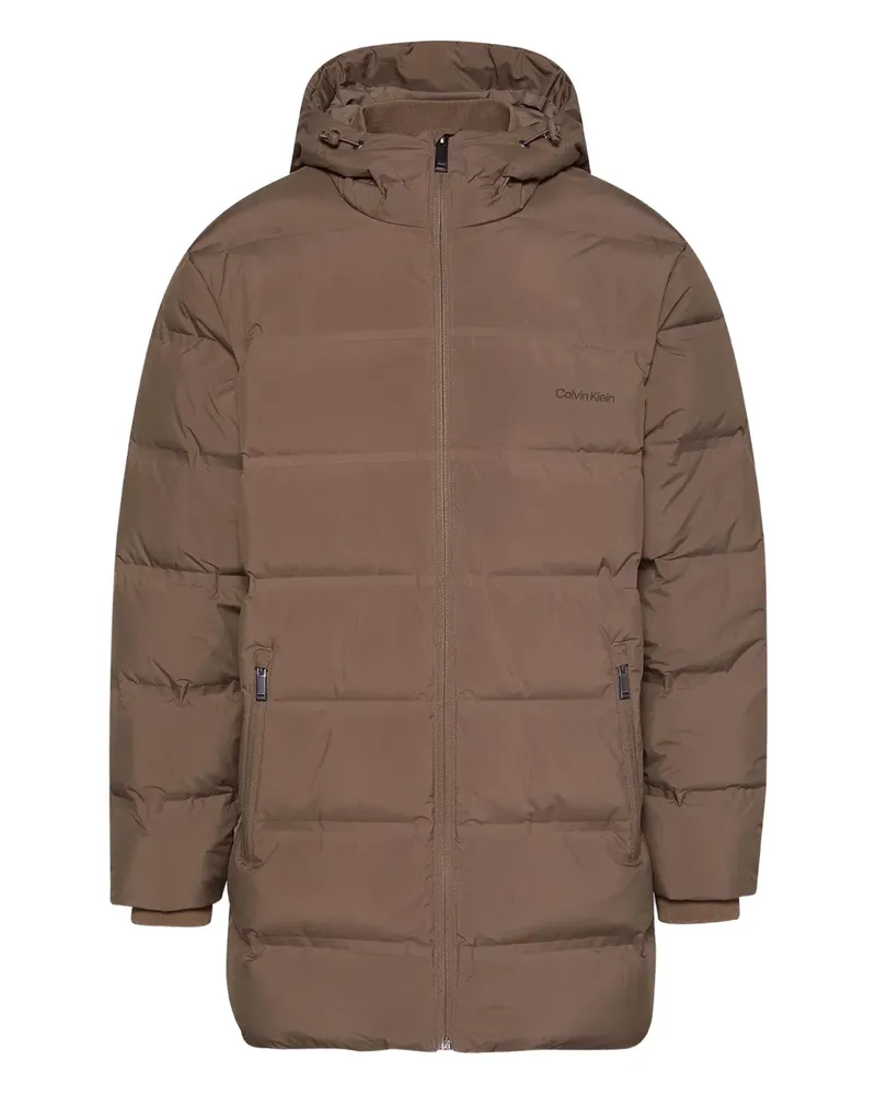 Calvin Klein Gefütterter Kapuzenmantel - Braun Braun