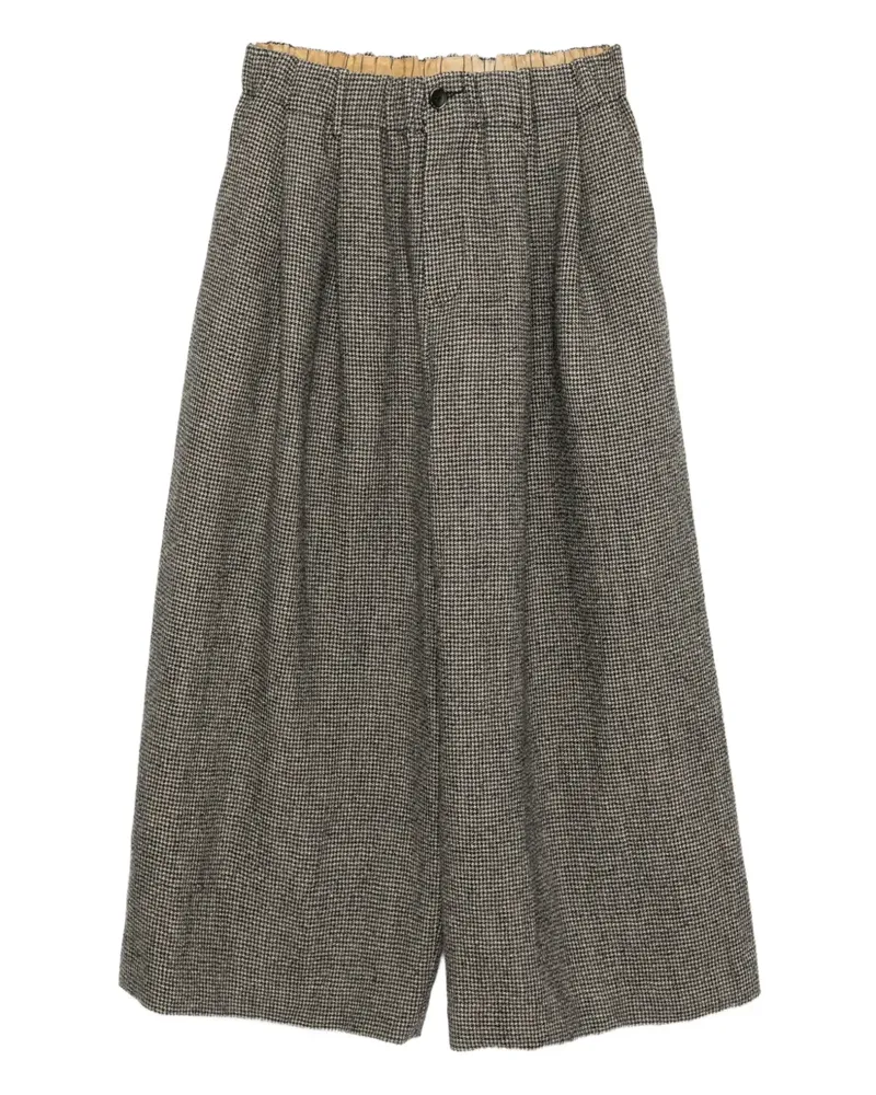 Uma Wang Hose mit Hahnentrittmuster - Schwarz Schwarz