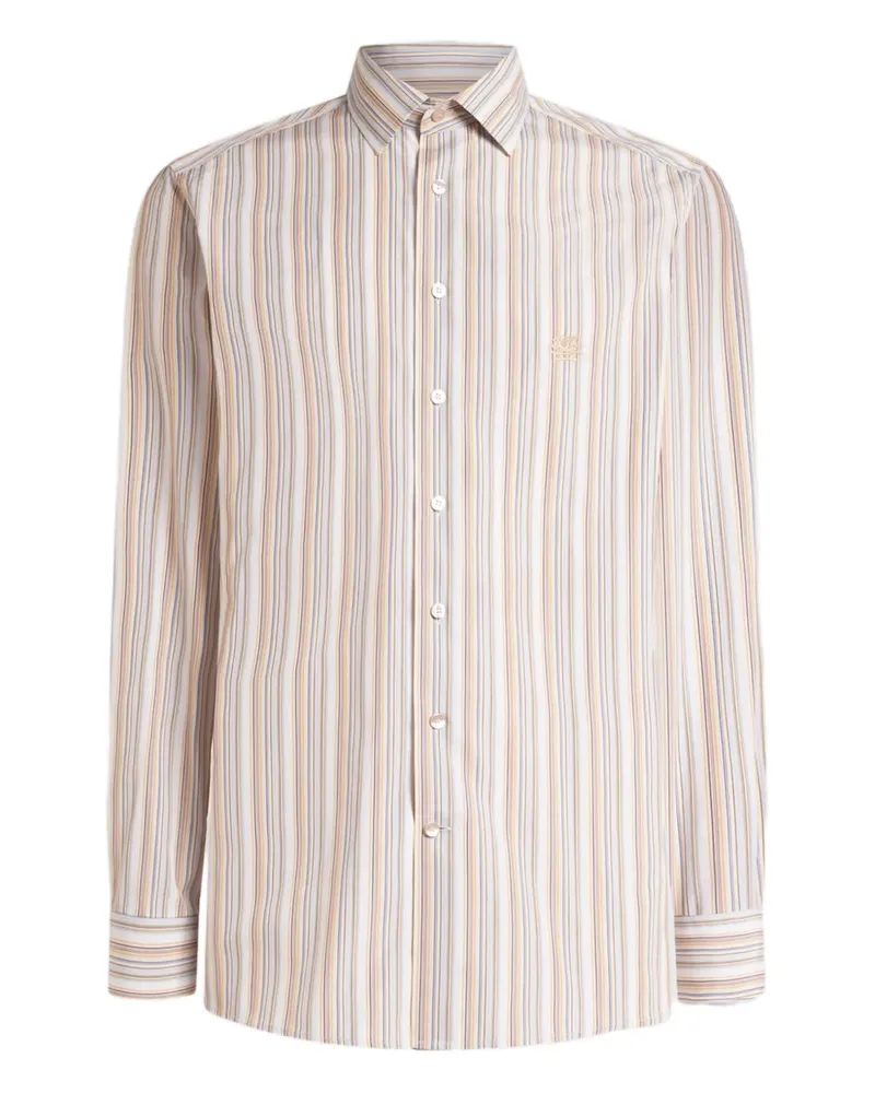 Etro Gestreiftes Hemd mit Pegaso-Stickerei - Nude Nude