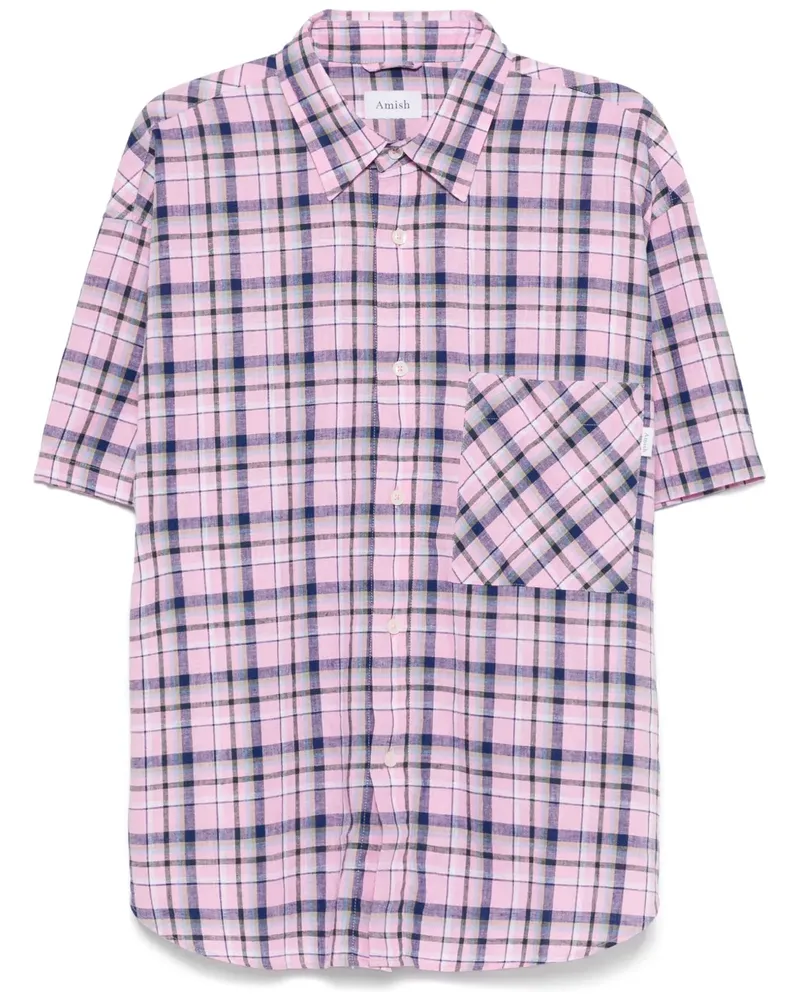 Amish Kariertes Hemd - Rosa Rosa