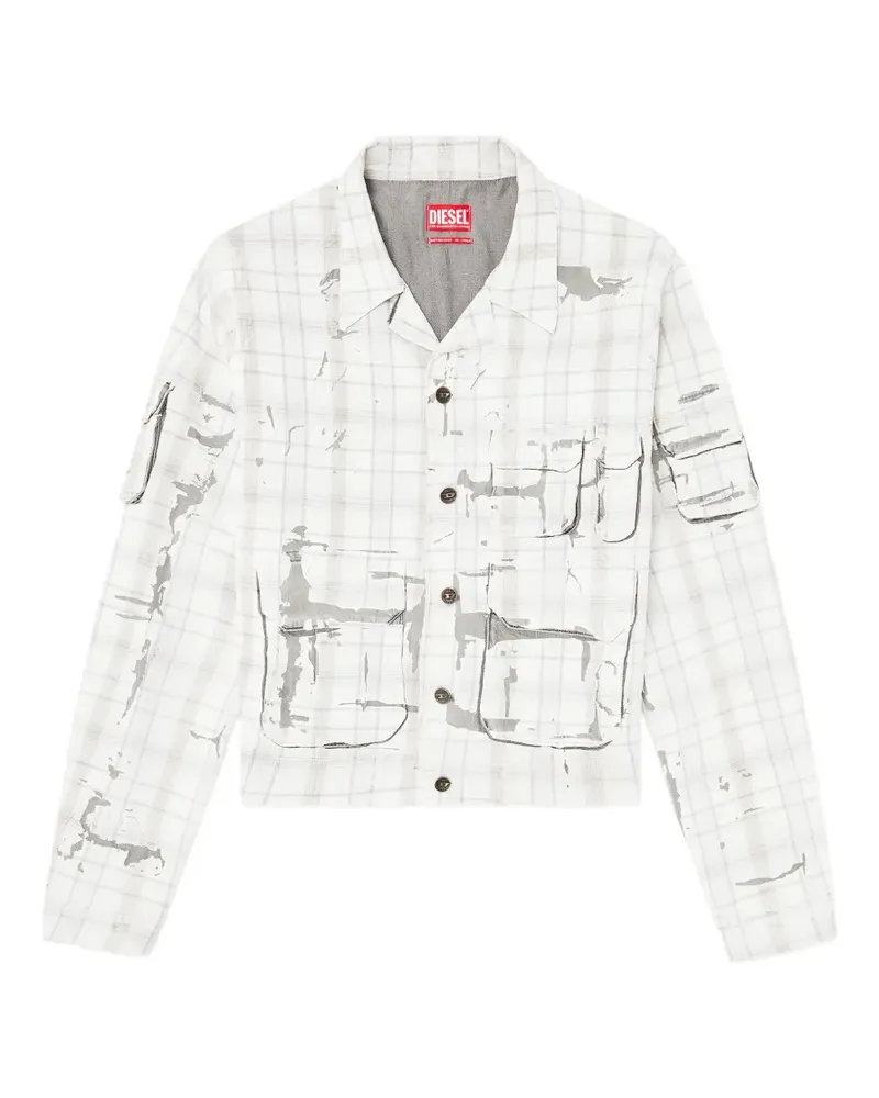 Diesel D-Valen check-pattern shirt jacket - Weiß Weiß