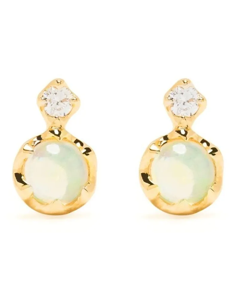 Dinny Hall 14kt Gelbgoldohrstecker mit Opal und Diamanten Gold