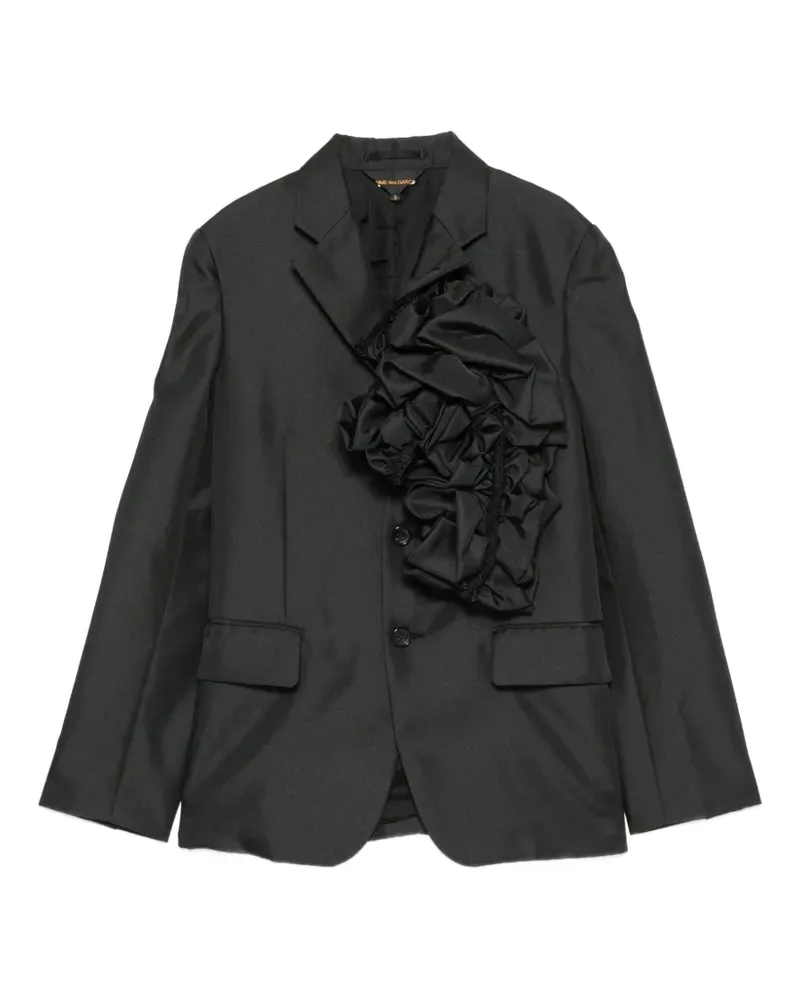 Comme des Garçons Blazer mit Blumendetail - Schwarz Schwarz