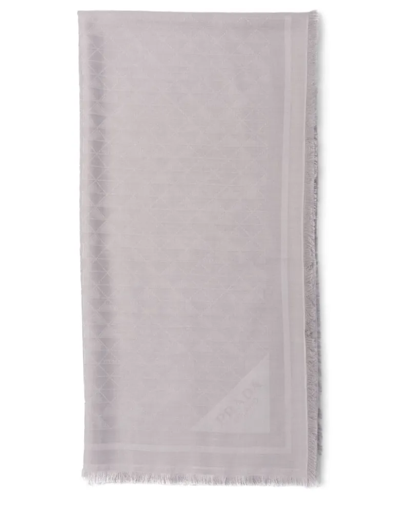 Prada Symbole Jacquard-Schal mit Logo - Grau Grau