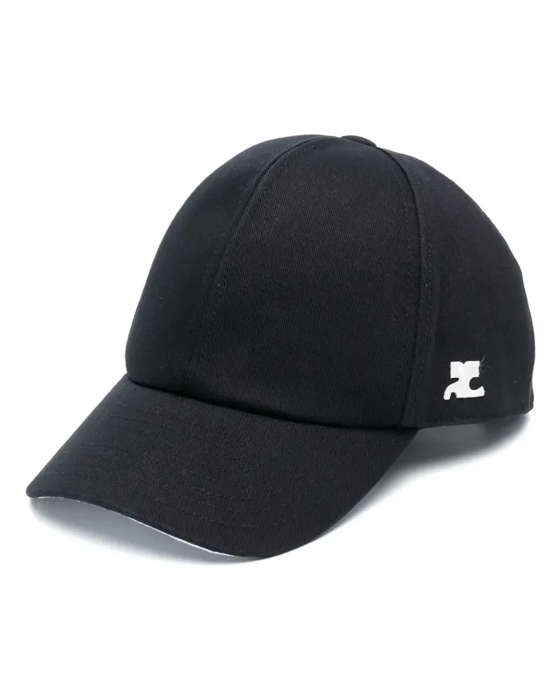Courrèges Baseballkappe mit Logo-Stickerei - Schwarz Schwarz
