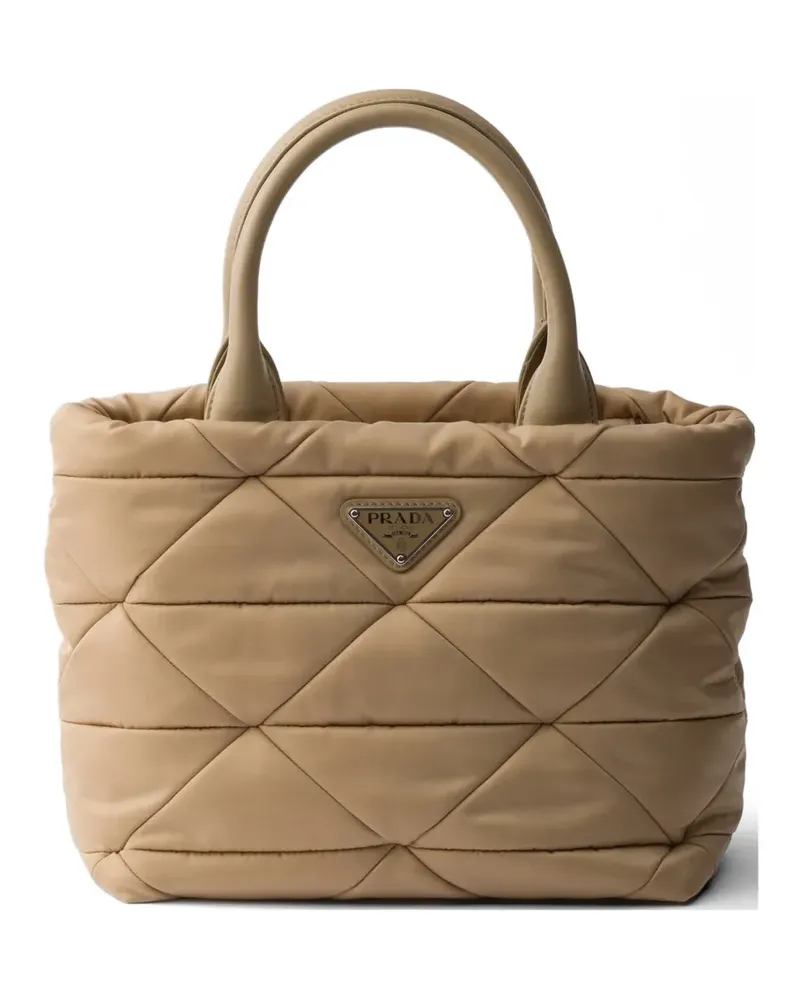 Prada Small padded Re-Nylon tote - Nude Nude