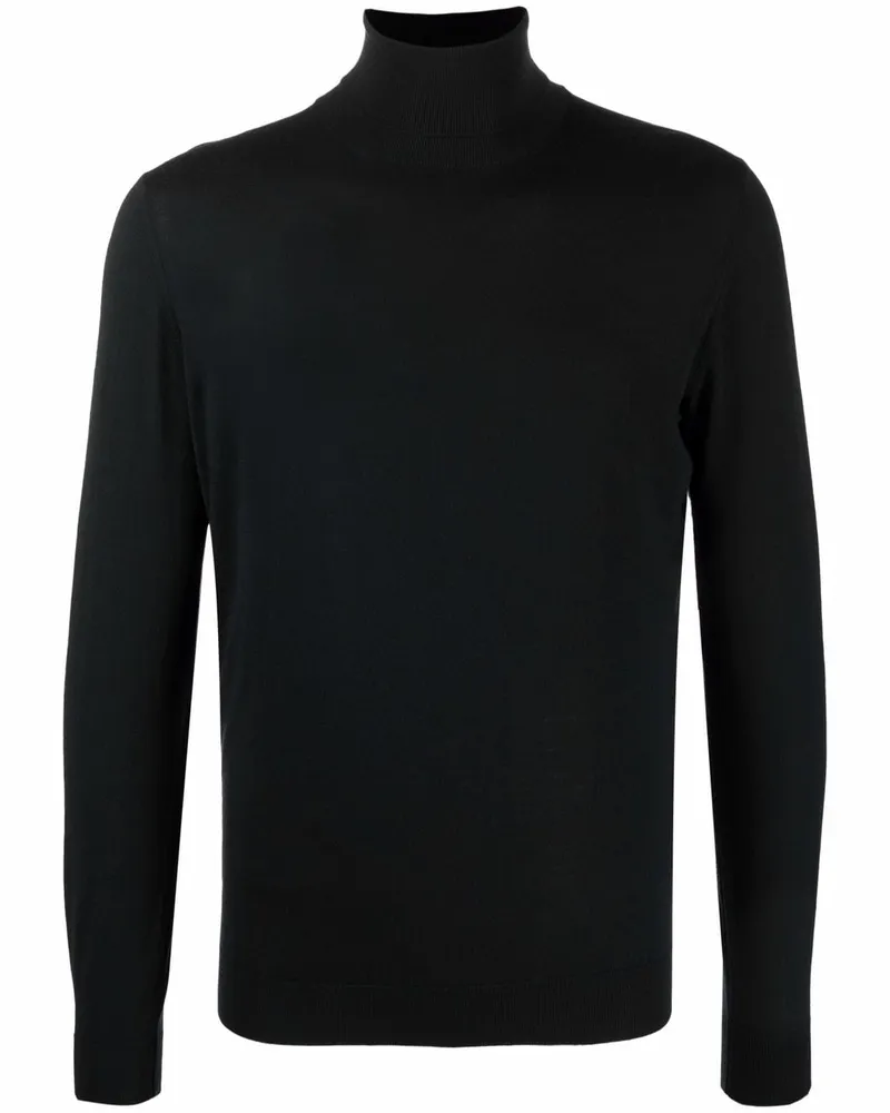 Dell'oglio Merinopullover mit Rollkragen - Schwarz Schwarz