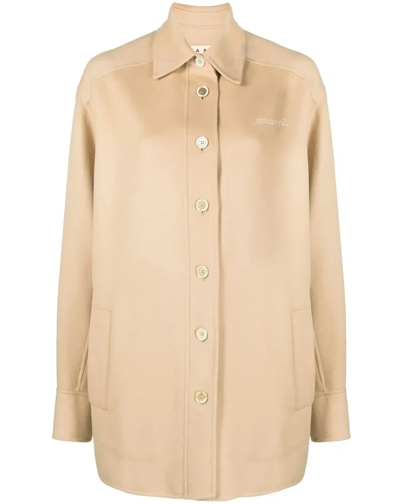 Marni Hemdjacke mit Logo - Nude Nude