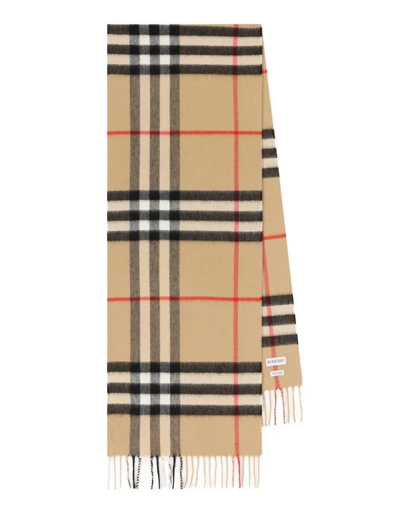 Burberry Karierter Kaschmirschal - Nude Nude