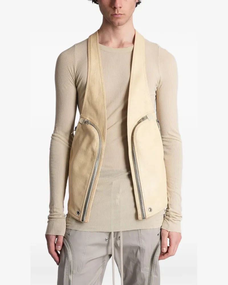 Rick Owens Bauhaus zip-detail gilet - Nude Nude