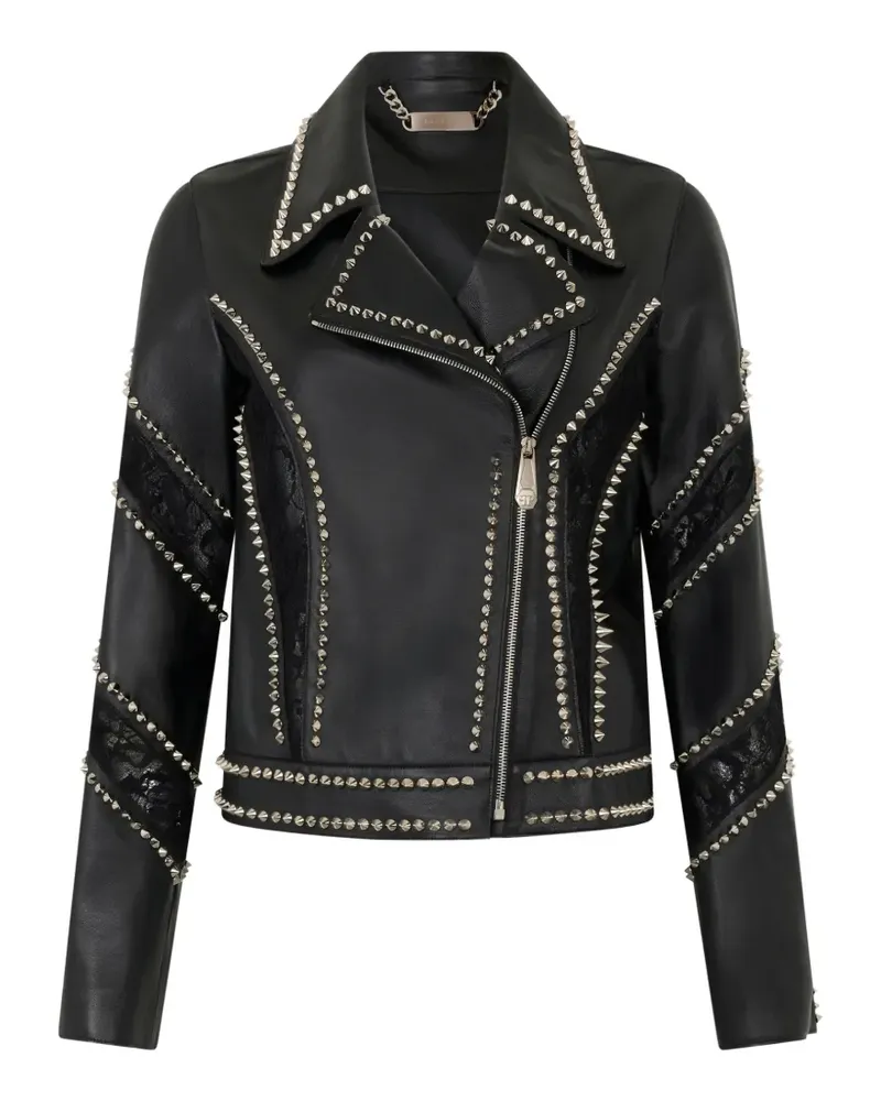 Philipp Plein Klassische Bikerjacke - Schwarz Schwarz