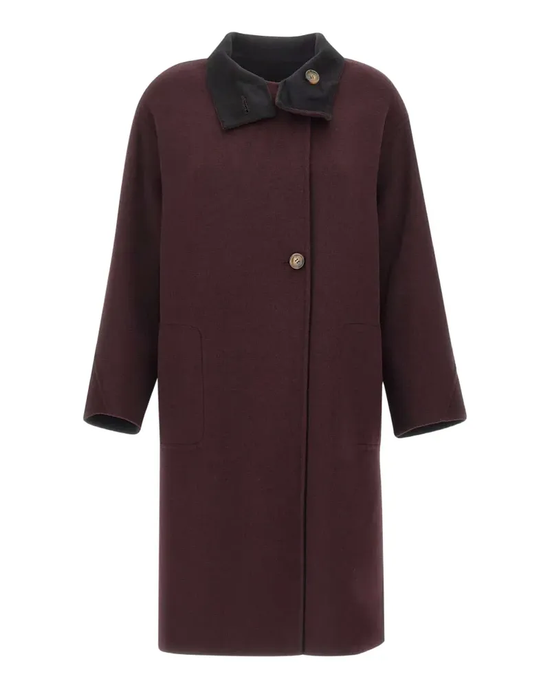 Elena Mirò off-centre-fastening double-faced coat - Rot Rot