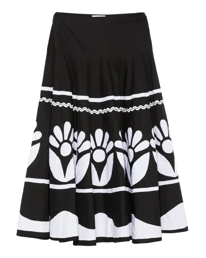 Antik Batik Cadix floral-print maxi skirt - Schwarz Schwarz