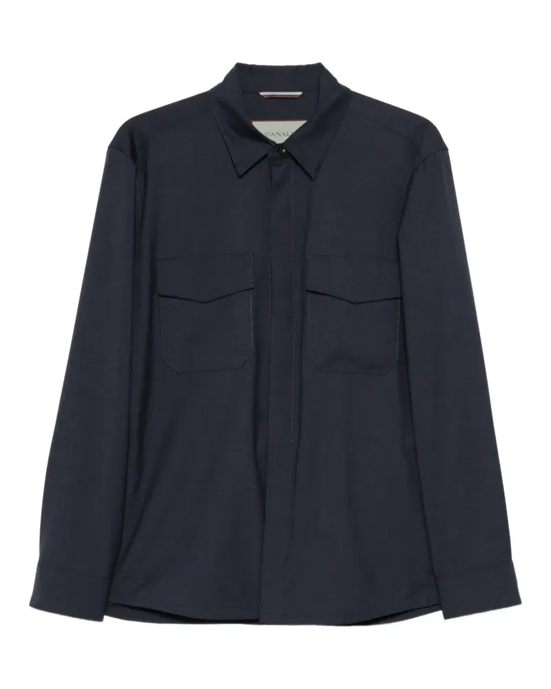 Canali Jacke mit Taschen - Blau Blau