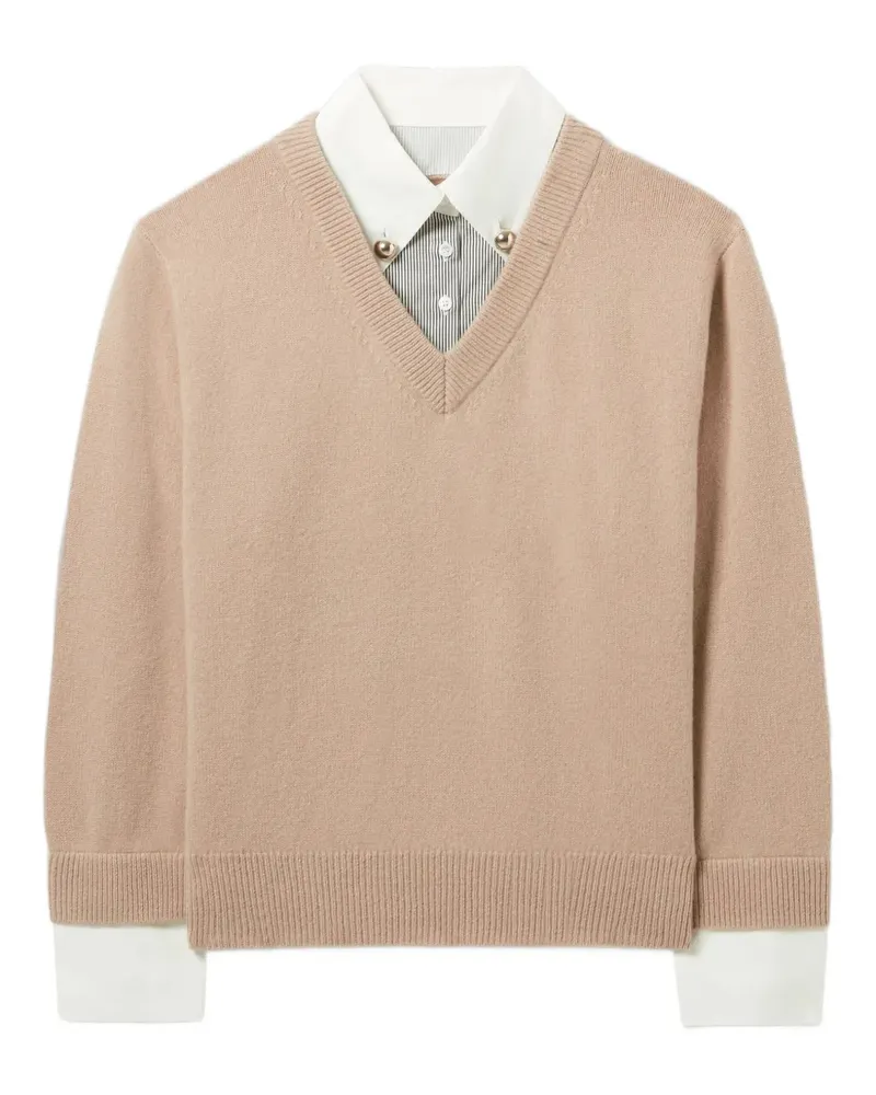 Claudie Pierlot Pullover mit V-Ausschnitt - Nude Nude