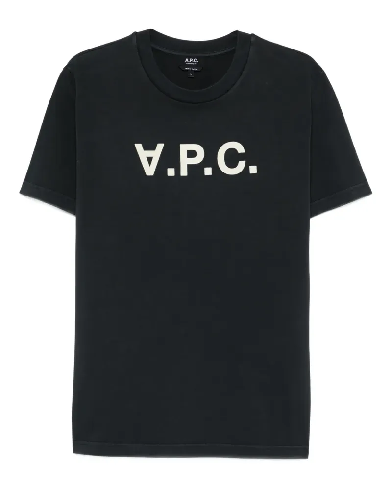 A.P.C. logo-detail T-shirt - Schwarz Schwarz