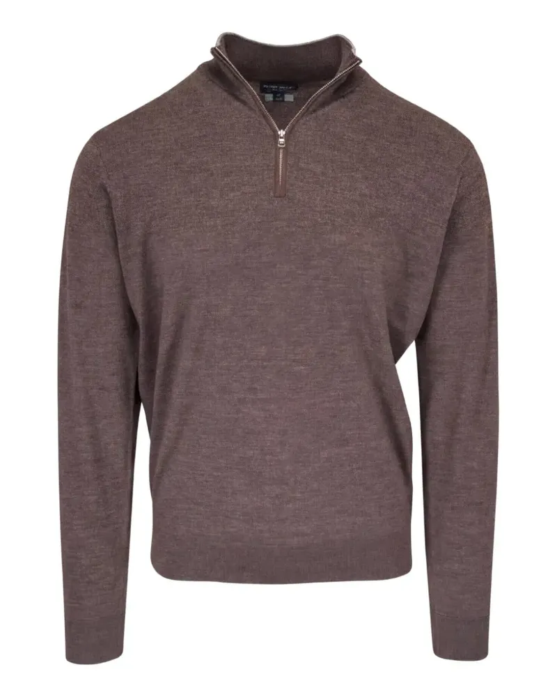 Peter Millar Pullover mit kurzem Reißverschluss - Braun Braun