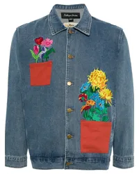 KidSuper Flower Pots Jeansjacke Blau