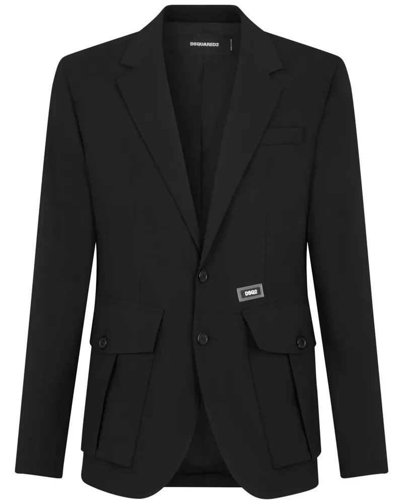 Dsquared2 Einreihiges Sakko mit Klappentaschen - Schwarz Schwarz