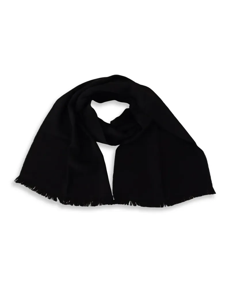 Gianfranco Ferré logo-jacquard fringed scarf - Schwarz Schwarz