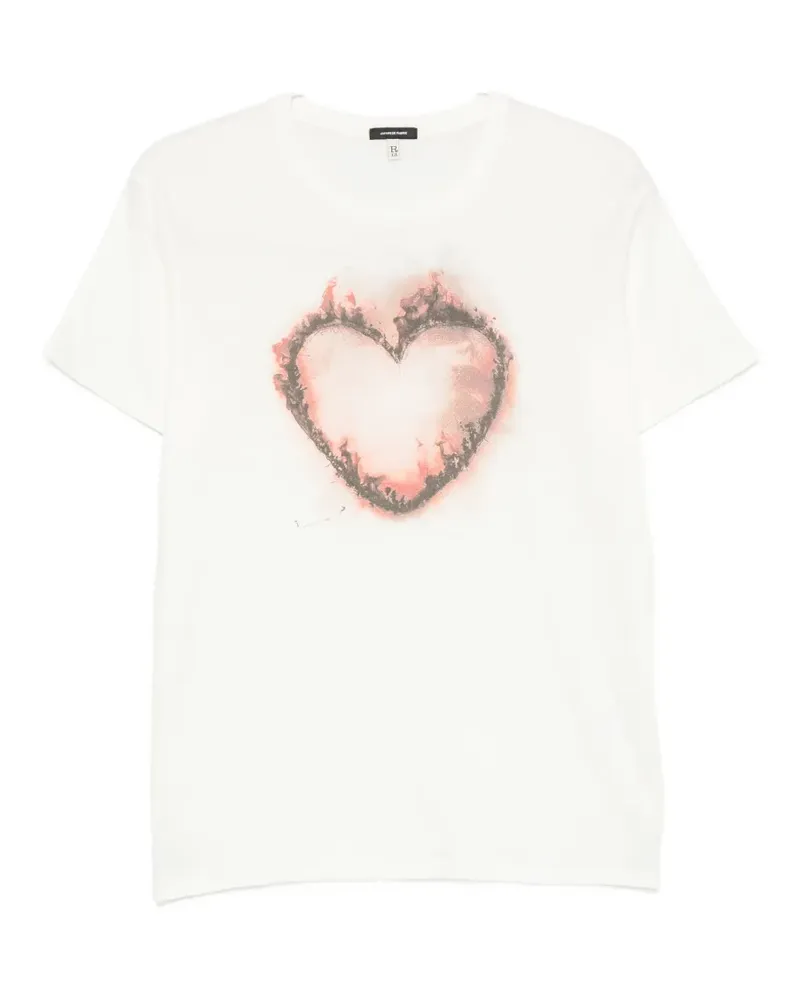 R13 heart-print T-shirt - Weiß Weiß