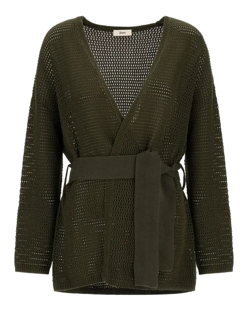 Herno Cardigan mit Gürtel - Grün Grün