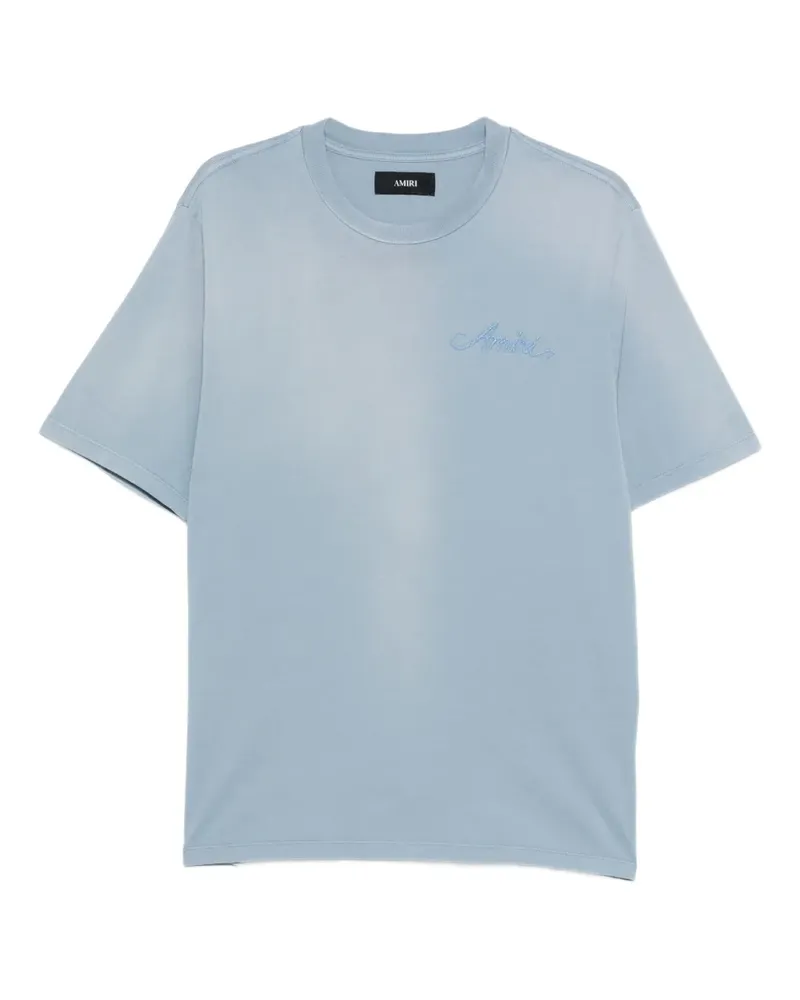 Amiri Besticktes T-Shirt - Blau Blau