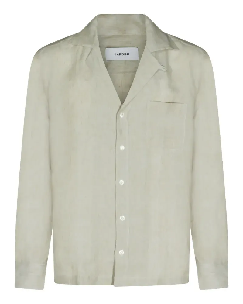 LARDINI camp-collar linen shirt - Nude Nude