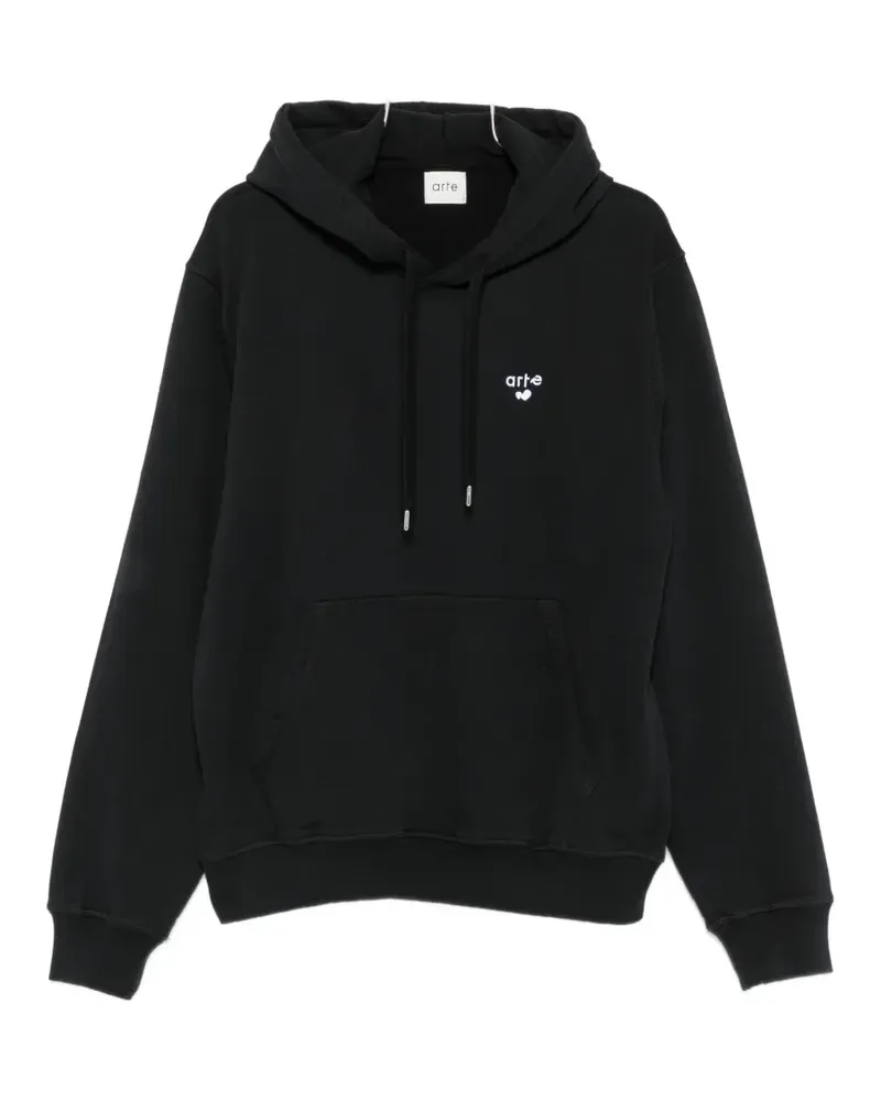 Arte Antwerp logo-embroidered drawstring hoodie - Schwarz Schwarz