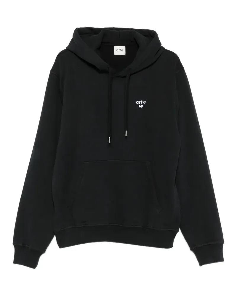 Arte Antwerp logo-embroidered drawstring hoodie - Schwarz Schwarz