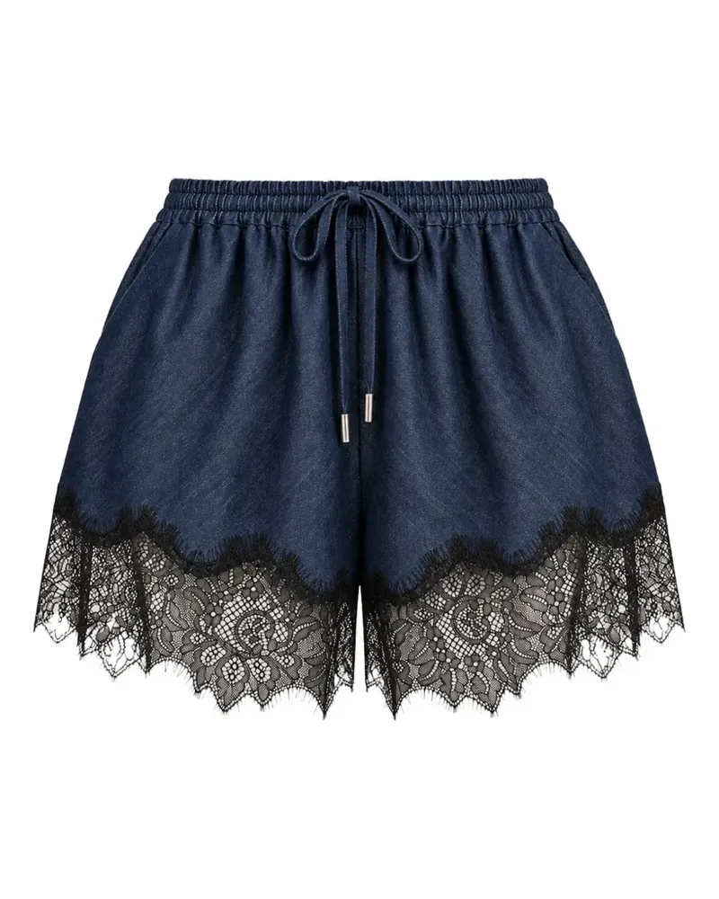 Cinq à Sept Verne Shorts mit Spitzenbesatz - Blau Blau
