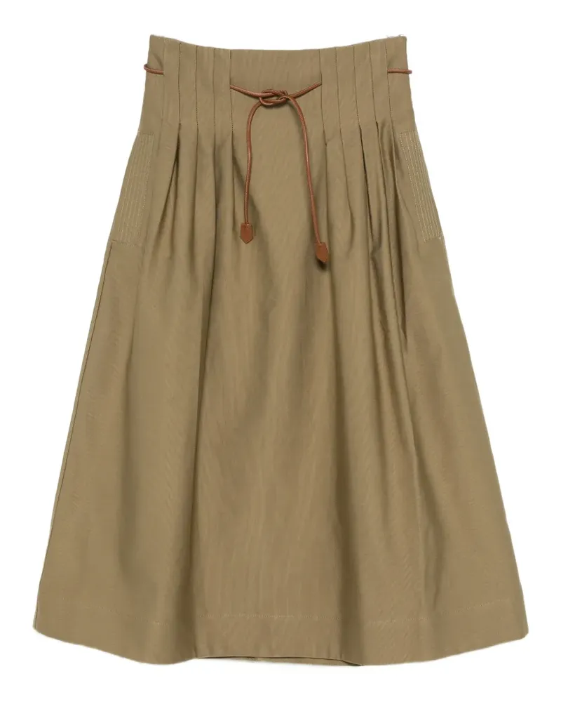 Max Mara pleated cotton Ottoman skirt - kaki - Grün Grün