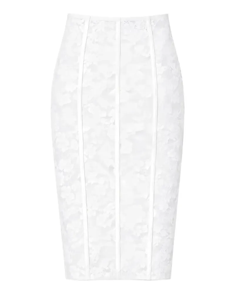 Fleur Du Mal Le Stretch Bleistift-Midirock aus Spitze - Weiß Weiß