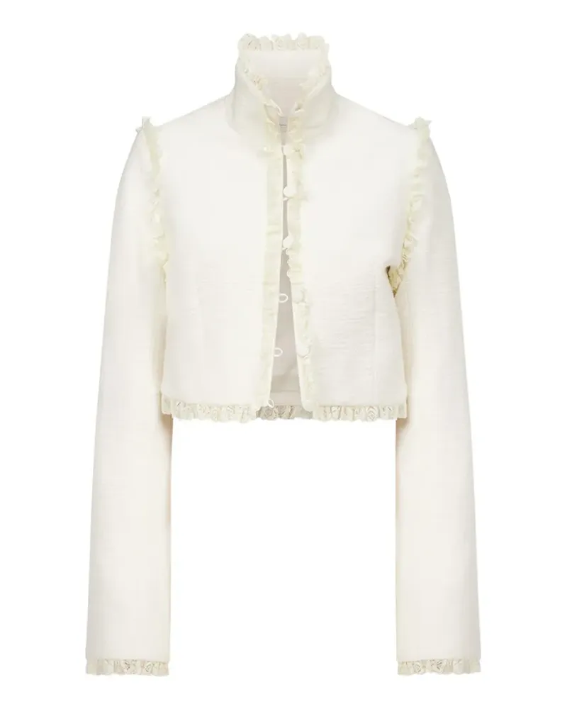Ludovic de Saint Sernin Odile ruffled cotton jacket - Weiß Weiß