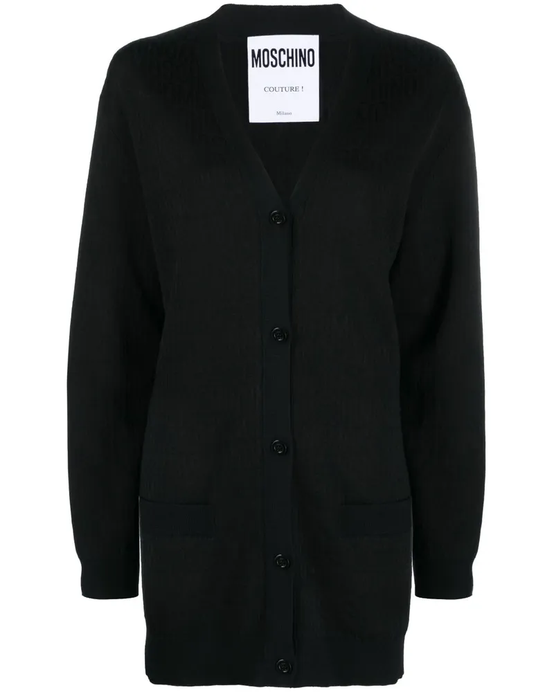 Moschino Cardigan mit V-Ausschnitt - Schwarz Schwarz