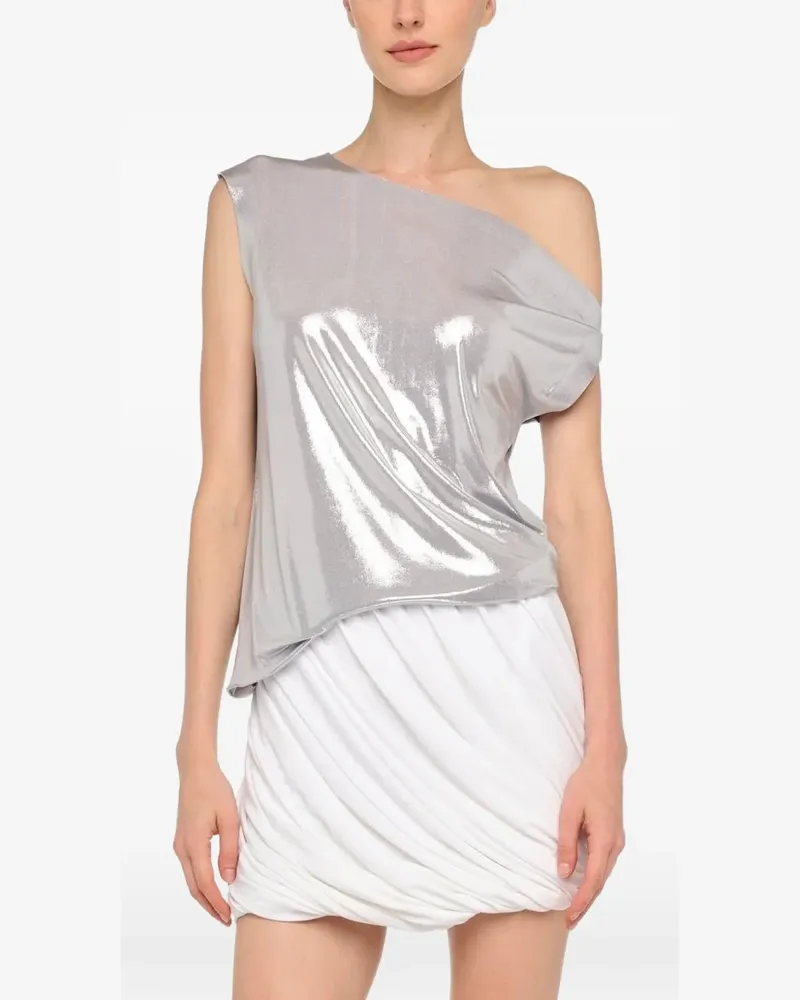 Norma Kamali drop shoulder top - Silber Silber