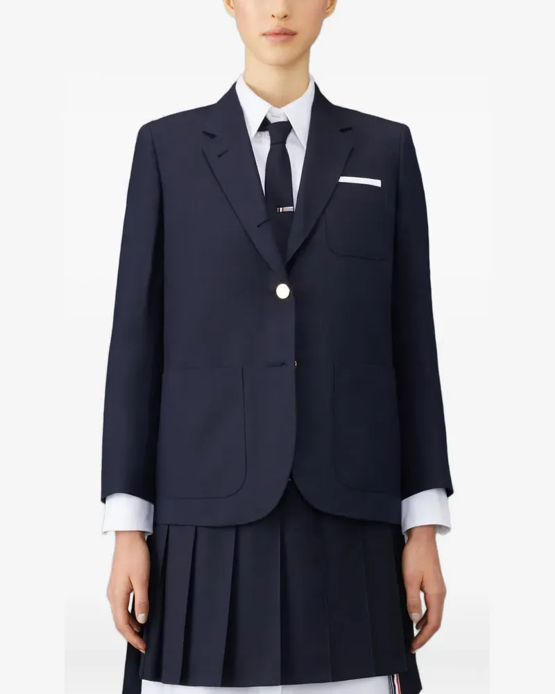 Thom Browne Twill-Sakko mit goldfarbenen Knöpfen - Blau Blau