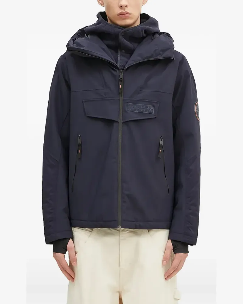 Napapijri hooded patch jacket - Blau Blau